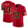 Men’s San Francisco 49ers 2025 Rivalries Vapor Limited Jersey V2 – All Stitched Red Gold Brock Purd – 13 Jersey