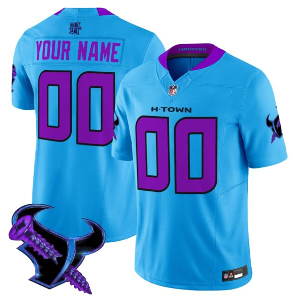 Houston Texans 2025 DJ Screw Vapor Limited Custom Jersey – All Stitched – Blue Jersey