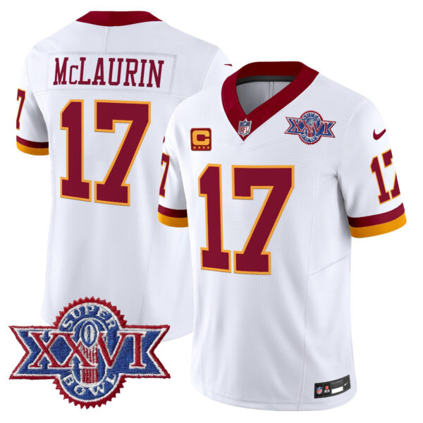 Washington Commanders Throwback 1992 Super Bowl XXVI Patch Vapor Limited Jersey – All Stitched Men Terry McLaurin Jersey