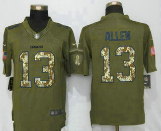 Men’s San Diego Chargers #13 Keenan Allen Green Salute To Service Stitched NFL Nike Limited Jersey