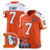 Denver Broncos Throwback 3-Times Champions Patch Vapor Limited Jersey – All Stitched – Orange Alternate – John Elway Jersey