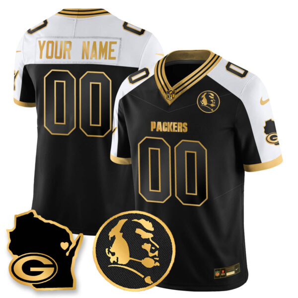Green Bay Packers 4-Time Champions Vapor Limited Custom Jersey – John Madden Patch – All Stitched – Alternate Jersey