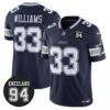 Dallas Cowboys #94 Marshawn Kneeland Memorial Patch Vapor Limited Jersey – All Stitched – Navy – Javonte Williams Jersey