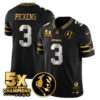 Dallas Cowboys 5-Time Champions Vapor Limited Gold Jersey – John Madden Patch – All Stitched – Black Limited – George Pickens Jersey