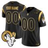 Los Angeles Rams Gold Vapor Limited Custom Jersey – All Stitched – Black Gold Jersey