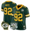 Green Bay Packers 100th Season & Home Patch Vapor Limited Jersey – All Stitched – Green – Reggie White Jersey