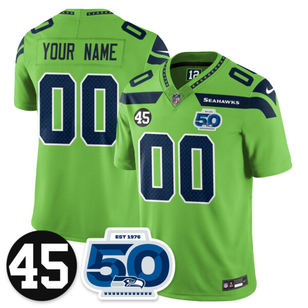 Seattle Seahawks Vapor Limited Custom Jersey – Honor Kenny Easley – All Stitched – Green Jersey