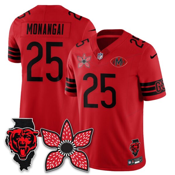 Chicago Bears ‘Stranger Things Edition’ Vapor Limited Jersey – All Stitched – Red – Kyle Monangai Jersey