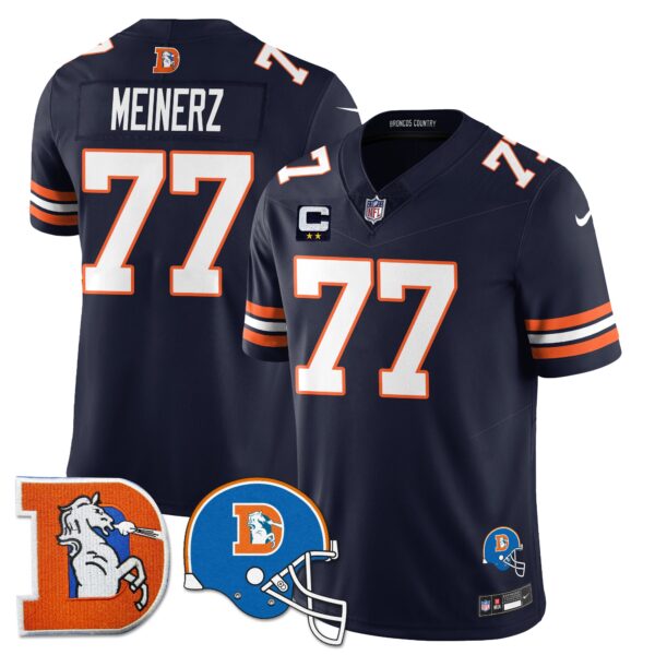 Denver Broncos Throwback Vapor Limited Jersey – All Stitched – Navy – Quinn Meinerz Jersey