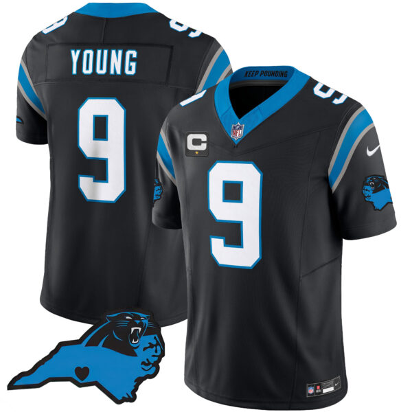 Men’s Panthers Vapor Limited Jersey – Carolina Patch – All Stitched Black Bryce Young Jersey