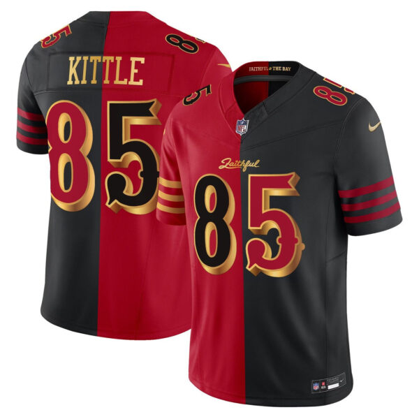 Men’s San Francisco 49ers 2025 Rivalries Vapor Limited Jersey V2 – All Stitched Split George Kittle – 85 Jersey