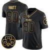 Steelers DMR Patch Gold Vapor Limited Jersey – All Stitched – Black Gold – T. J. Watt Jersey