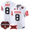 Texas Tech Red Raiders 2025 Big 12 Champions Vapor Limited Jersey – All Stitched – White – Cameron Dickey Jersey