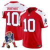 New England Patriots Throwback Vapor Limited Jersey – All Stitched – Red Alternate – “Drake Maye” Jersey