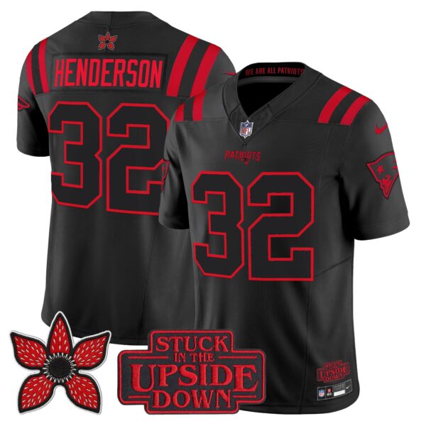 New England Patriots ‘Stranger Things Edition’ Vapor Limited Jersey – All Stitched – TreVeyon Henderson Jersey