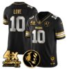 Green Bay Packers 4-Time Champions Vapor Limited Gold Jersey – John Madden Patch – All Stitched – Black Limited – Jordan Love Jersey