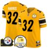 Steelers 50th Anniversary Of Super Bowl IX & Map Patch Vapor Limited Jersey – All Stitched – Gold – Franco Harris Jersey