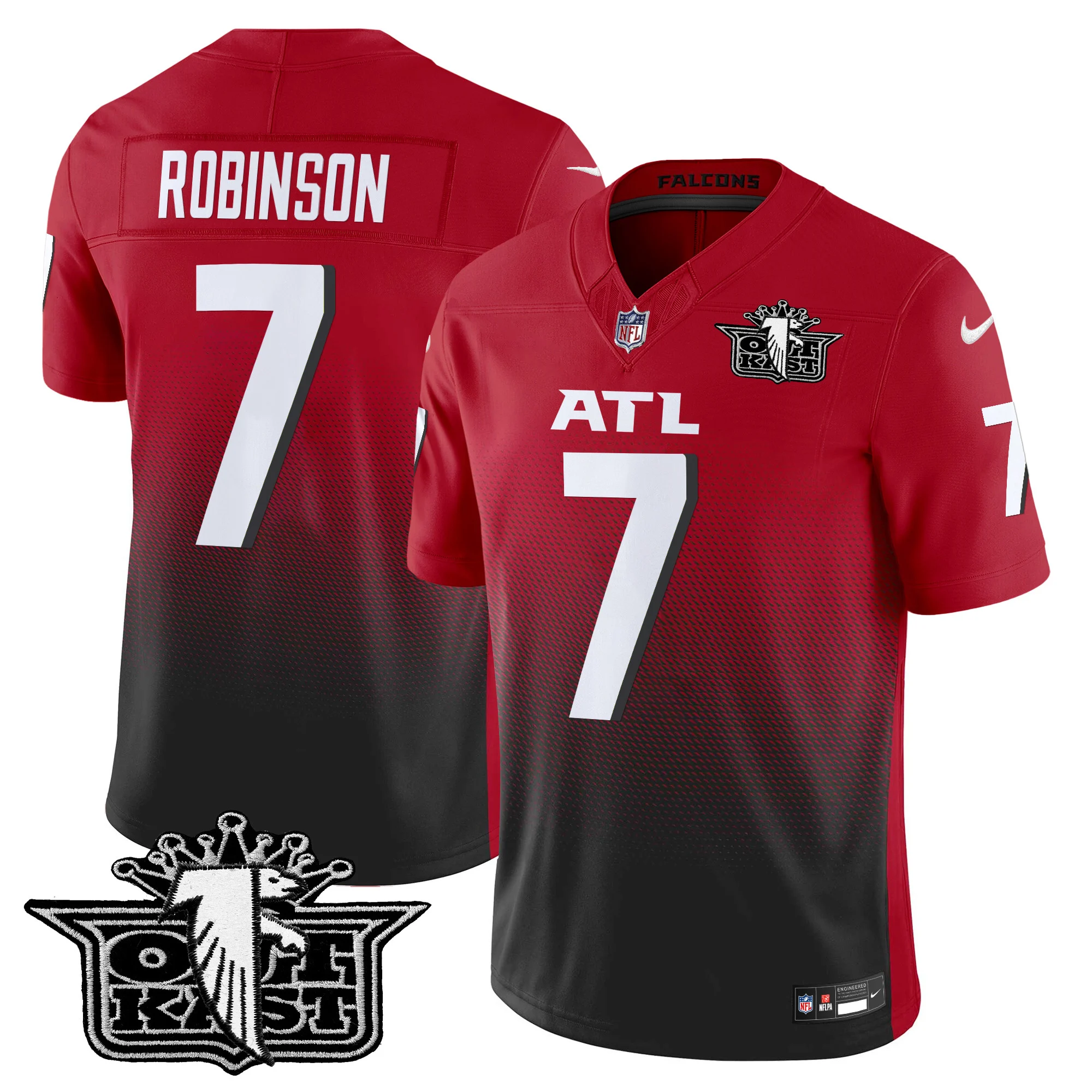 Mens Outkast X Atlanta Falcons 2024 Vapor Limited Jersey V2 Bijan Robinson Jersey Red