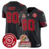 49ers Throwback 5x Champs & Faithful To The Bay Patch Vapor Limited Jersey – All Stitched – Black – Jerry Rice Jersey
