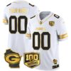 Green Bay Packers 100th Season & Home Patch Gold Vapor Limited Custom Jersey ? All Stitched – White Gold Jersey