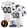Dallas Cowboys Vapor Limited Gold Custom Jersey – John Madden Patch – All Stitched – White Jersey
