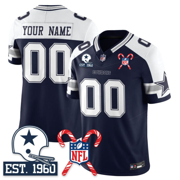 Dallas Cowboys Christmas Vapor Limited Custom Jersey – All Stitched – Alternate Jersey