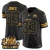 Minnesota Vikings 2025 Gold Vapor Limited Jersey – Kings Of The North Patch – All Stitched – Black Gold – Aaron Jones Jersey