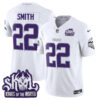 Men’s Minnesota Vikings 2025 Winter Warrior Skol Patch Vapor Limited Jersey V1 – All Stitched White Limited Harrison Smith Jersey