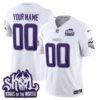 Minnesota Vikings 2025 Winter Warrior Skol Patch Vapor Limited Custom Jersey V1 – All Stitched Men White Limited Jersey