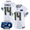 Seattle Seahawks 2025 “Rivalries” 50th Season Patch Vapor Limited Jersey – All Stitched – White – Sam Darnold Jersey