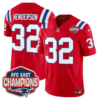 New England Patriots AFC East Champions Throwback Vapor Limited Jersey – All Stitched – Red – TreVeyon Henderson Jersey