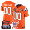 Denver Broncos 3-Time Champions & Christmas Patch Vapor Limited Custom Jersey – All Stitched – Orange Jersey