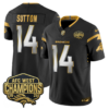 Denver Broncos AFC West Champions Patch Gold Vapor Limited Jersey – All Stitched – Black Limited – Courtland Sutton Jersey