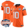 Denver Broncos AFC West Champions Patch Vapor Limited Jersey V2 – All Stitched – Orange – Bo Nix Jersey