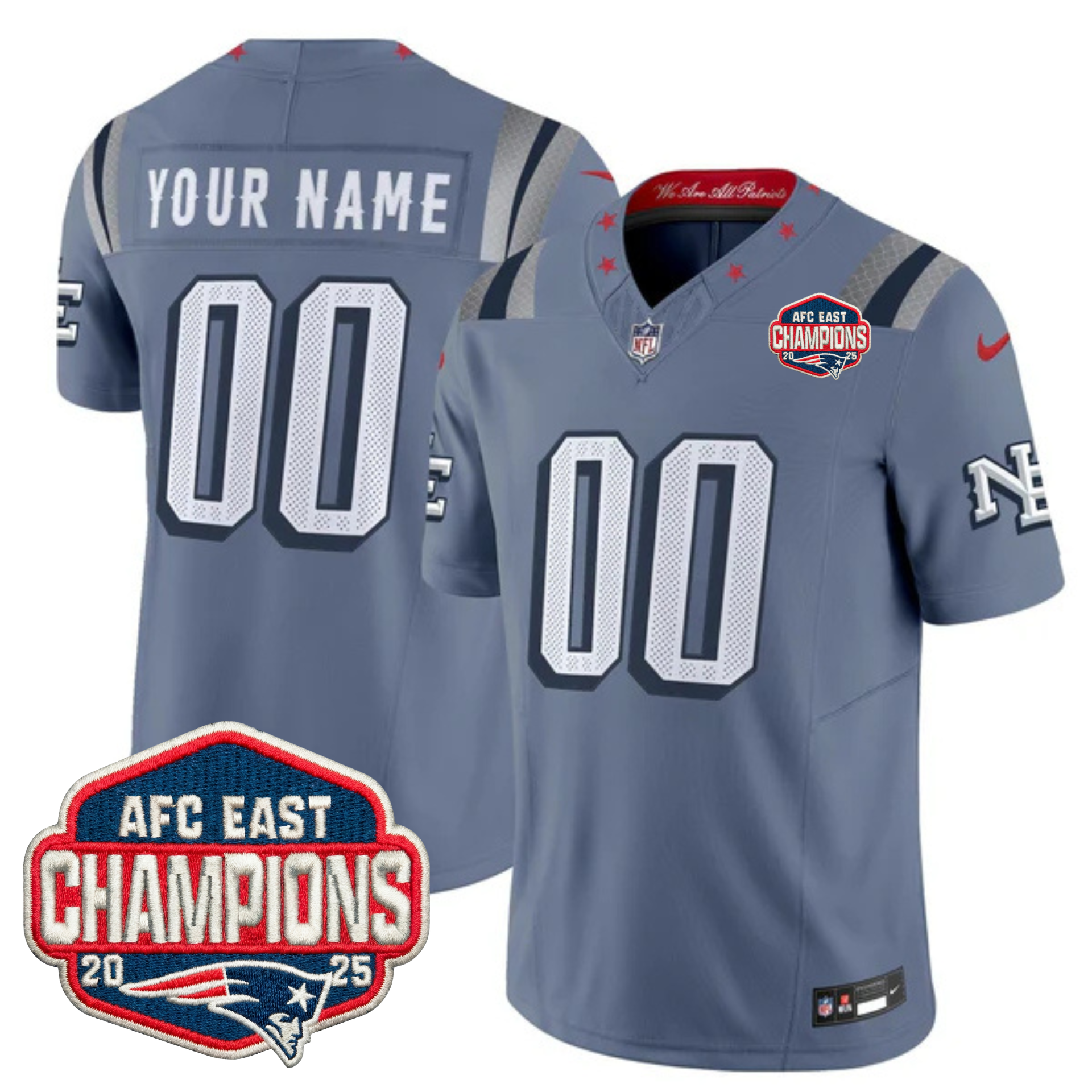 New England Patriots 2025 “Rivalries” AFC East Champions Vapor Limited Custom Jersey – All Stitched – Nor’Easter Jersey