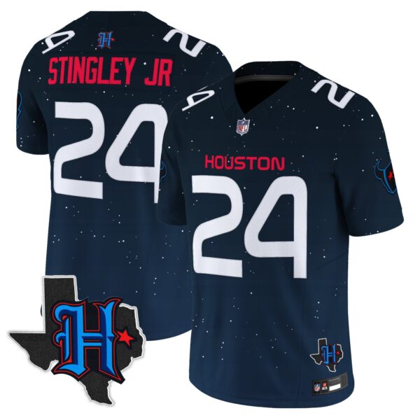 Houston Texans ‘Space City Edition’ Vapor Limited Jersey – All Stitched – Derek Stingley Jr. Jersey