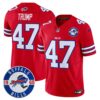 Buffalo Bills 2024 Vapor Limited Jersey – Est. 1960 Patch – All Stitched – Red – Donald Trump Jersey