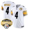 Pittsburgh Steelers 2025 AFC North Division Champions Vapor Limited Jersey – All Stitched – White – DK Metcalf Jersey