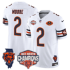 Chicago Bears 2025 NFC North Champions Patch Jersey V2 – All Stitched – White – DJ Moore Jersey