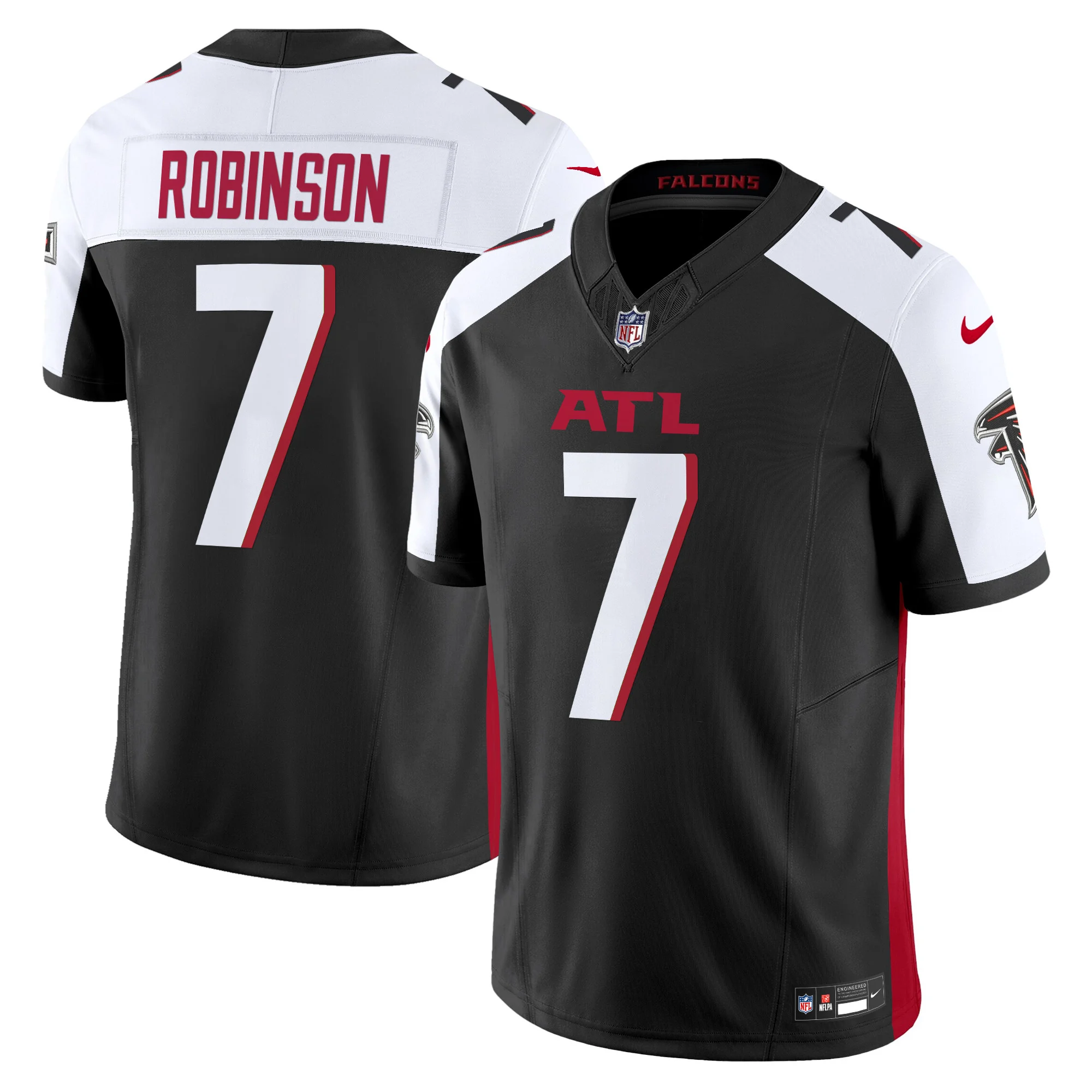 Mens Atlanta Falcons 2024 Vapor Limited Jersey Bijan Robinson Jersey Black Alternate