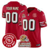 49ers Throwback 5x Champs & Faithful To The Bay Patch Vapor Limited Custom Jersey – All Stitched – Red Jersey