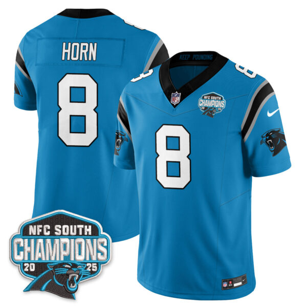 Carolina Panthers NFC South Division Champions Vapor Limited Jersey – All Stitched – Blue – Jaycee Horn Jersey