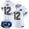 Seattle Seahawks 2025 “Rivalries” 50th Season Patch Vapor Limited Jersey – All Stitched – White – 12th Fan Jersey