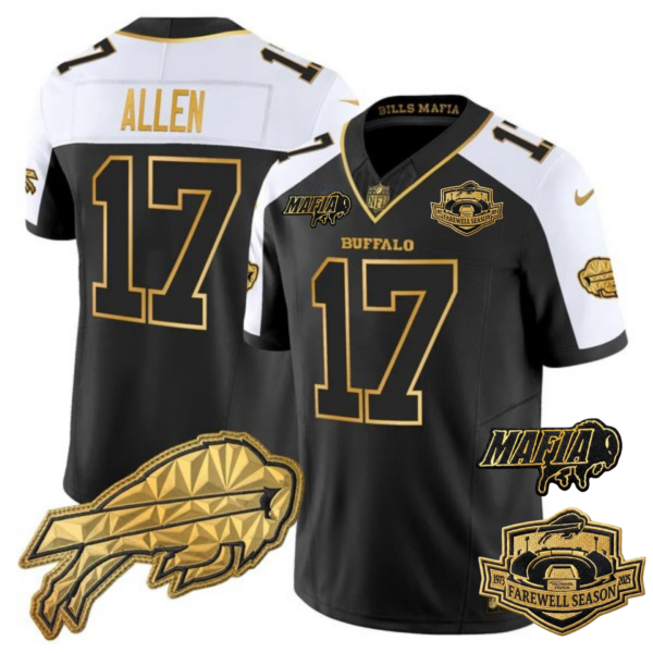 Buffalo Bills Mafia 2025 “Rivalries” Gold Vapor Limited Jersey – All Stitched – Alternate – Josh Allen Jersey