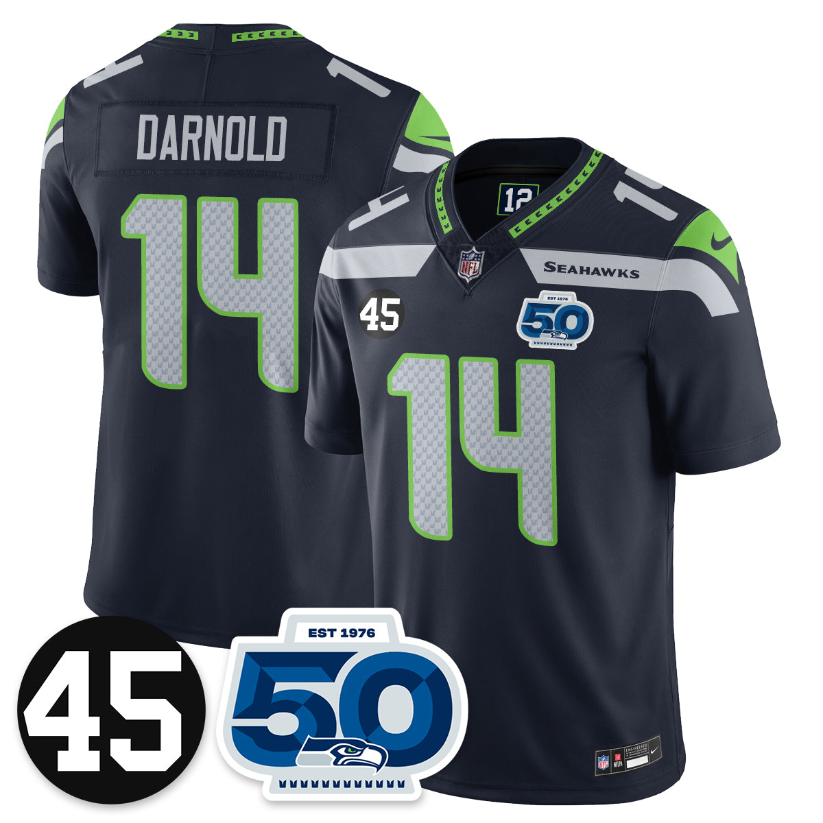 Seattle Seahawks Vapor Limited Jersey – Honor Kenny Easley – All Stitched – Navy – Sam Darnold Jersey