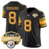 Pittsburgh Steelers 2025 AFC North Division Champions Vapor Limited Jersey – All Stitched – Color Rush – Aaron Rodgers Jersey