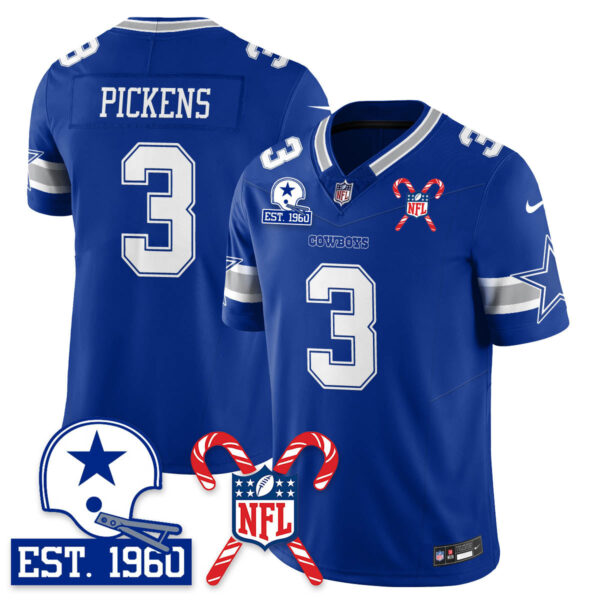 Dallas Cowboys Christmas Vapor Limited Jersey – All Stitched – Royal – George Pickens Jersey