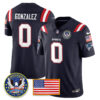New England Patriots “United States 250th Anniversary Patch” Vapor Limited Jersey – All Stitched – Navy – Christian Gonzalez Jersey