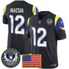 Men’s Los Angeles Rams 2025 “United States 250th Anniversary Patch” Vapor Limited Jersey – All Stitched – Navy Rivalries – Puka Nacua Jersey