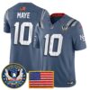 Men’s New England Patriots “United States 250th Anniversary Patch” Vapor Limited Jersey – All Stitched – Storm Blue – Drake Maye Jersey